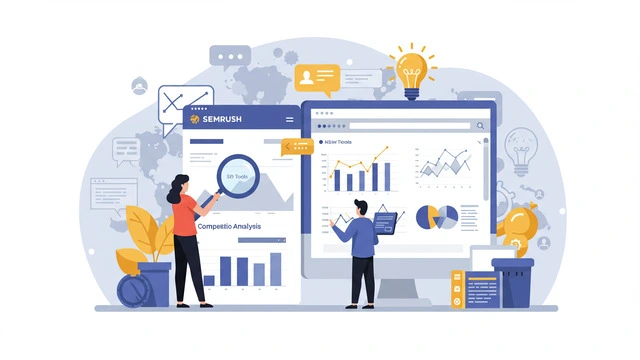 Semrush competitor analysis dashboard showing data insights and comparison metrics for digital marketing strategies.
